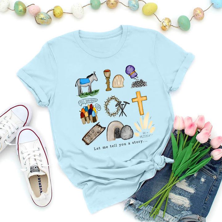 Christianartworkshop T-shirt premium collage de l'histoire de Pâques - Bleu - 2XL - image 8