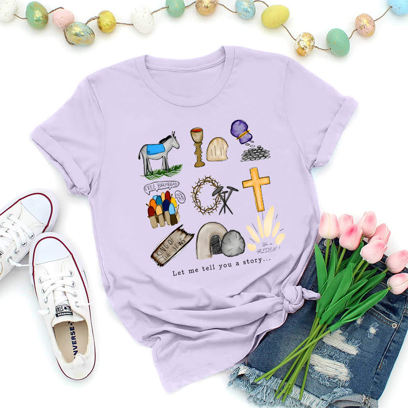 Christianartworkshop T-shirt premium collage de l'histoire de Pâques - Violet - 2XL - image 6