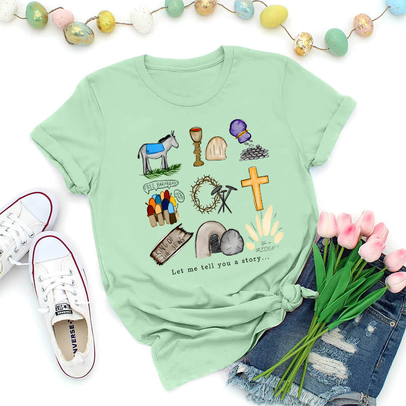 Christianartworkshop T-shirt premium collage de l'histoire de Pâques - Vert clair - 2XL - image 7