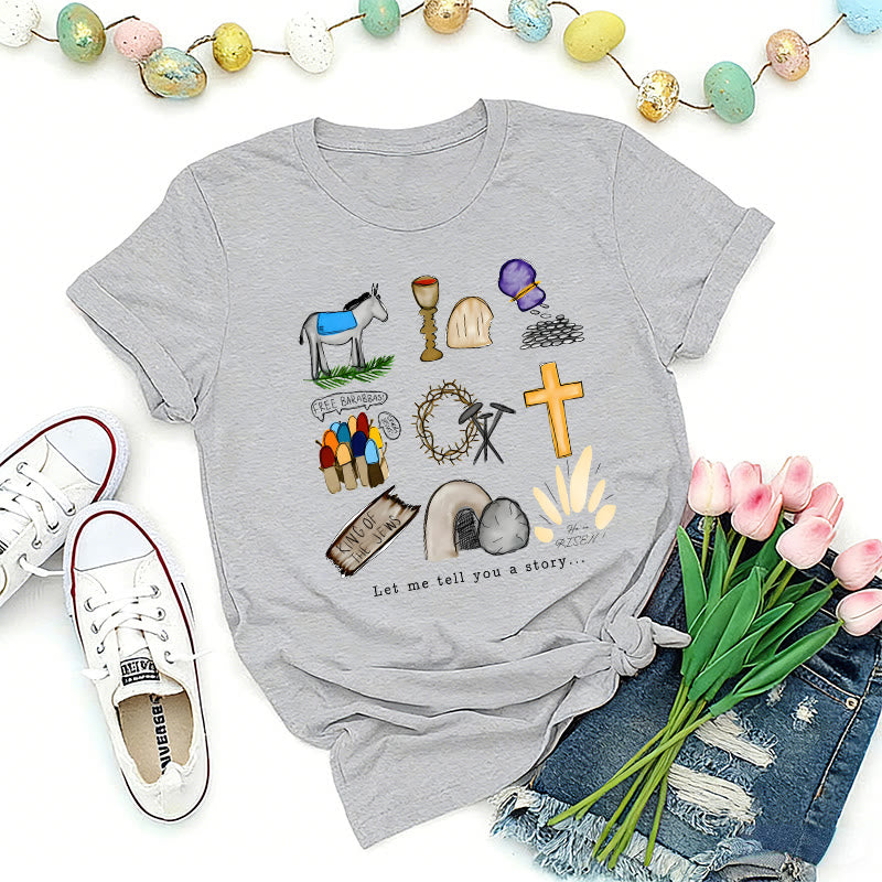 Christianartworkshop T-shirt premium collage de l'histoire de Pâques - Gris - 2XL - image 2