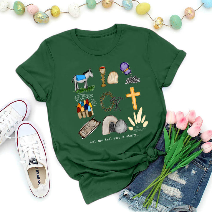 Christianartworkshop T-shirt premium collage de l'histoire de Pâques - Vert foncé - 2XL - image 5