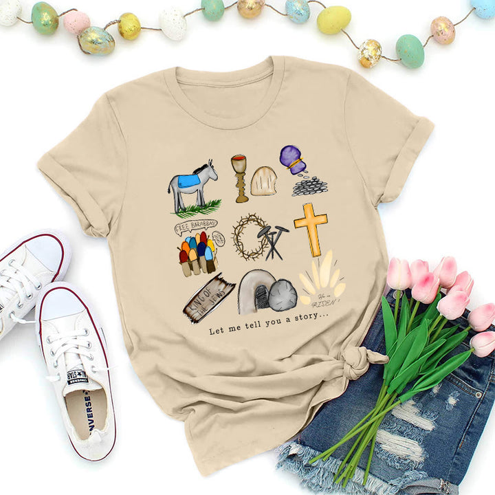 Christianartworkshop T-shirt premium collage de l'histoire de Pâques - Beige - 2XL - image 0