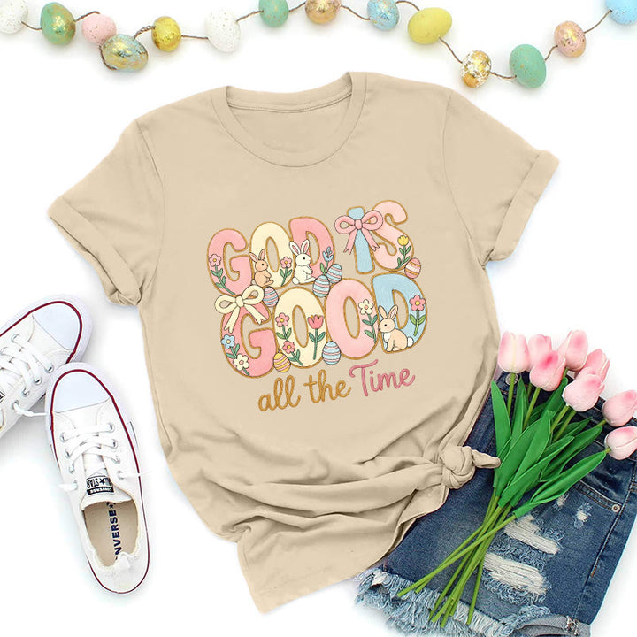 Christianartworkshop T-shirt premium à motif de Pâques « Dieu est bon » - Beige - 2XL - image 2