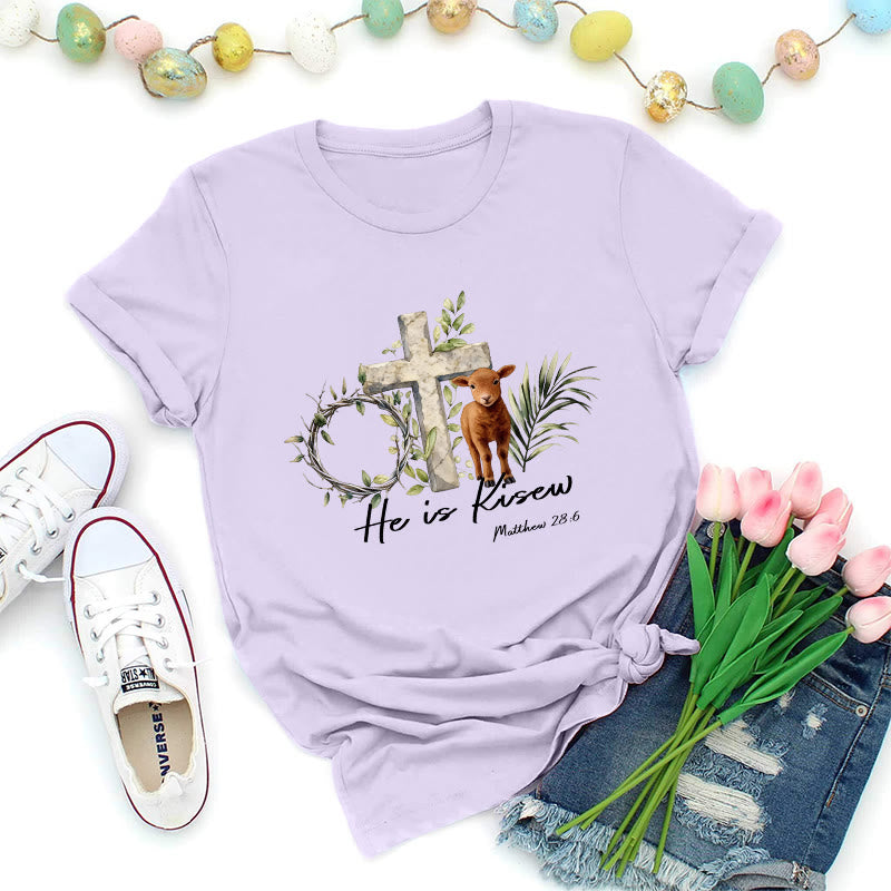 Christianartworkshop Il est ressuscité Matthieu 28:6 T-shirt premium - Violet - 2XL - image 1