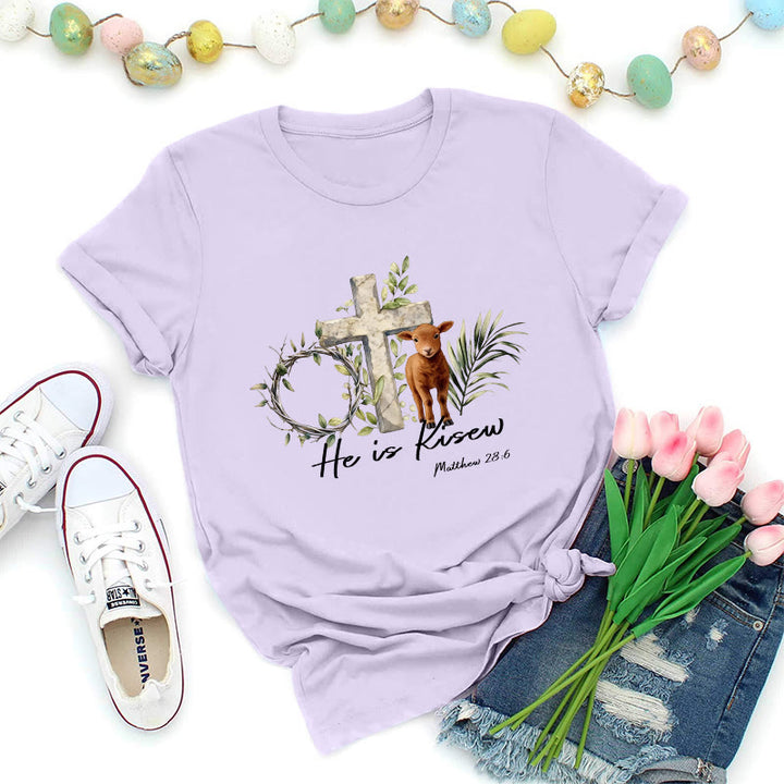 Christianartworkshop Il est ressuscité Matthieu 28:6 T-shirt premium - Violet - 2XL - image 1