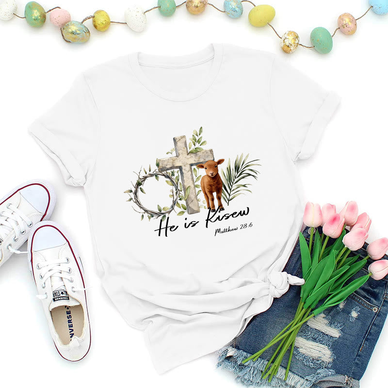 Christianartworkshop Il est ressuscité Matthieu 28:6 T-shirt premium - Blanc - 2XL - image 7