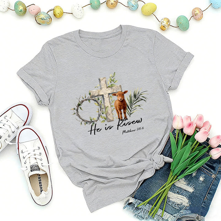 Christianartworkshop Il est ressuscité Matthieu 28:6 T-shirt premium - Gris - 2XL - image 6