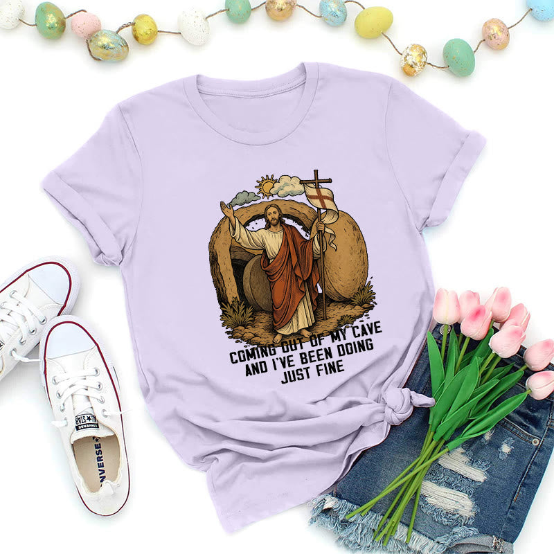 Christianartworkshop T-shirt premium Christ de la grotte de la Résurrection - Violet - 2XL - image 2