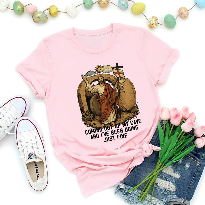 Christianartworkshop T-shirt premium Christ de la grotte de la Résurrection - Rose - 2XL - image 6