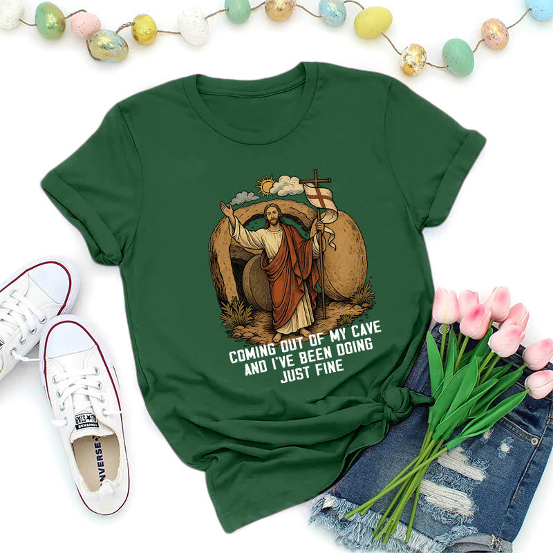 Christianartworkshop T-shirt premium Christ de la grotte de la Résurrection - Vert foncé - 2XL - image 1
