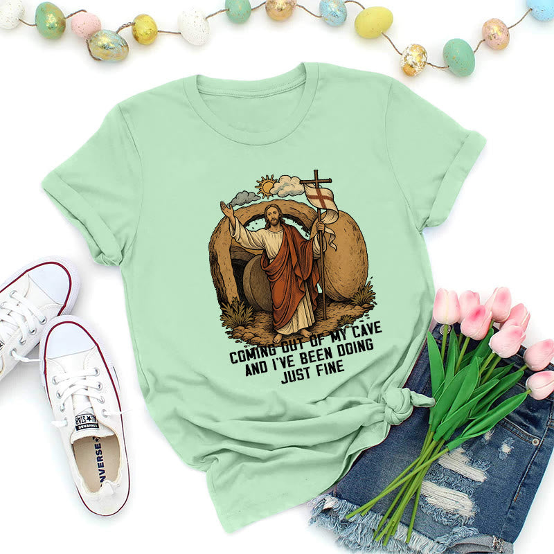 Christianartworkshop T-shirt premium Christ de la grotte de la Résurrection - Vert clair - 2XL - image 3