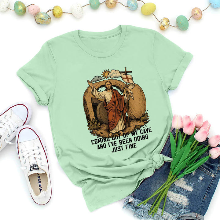 Christianartworkshop T-shirt premium Christ de la grotte de la Résurrection - Vert clair - 2XL - image 3