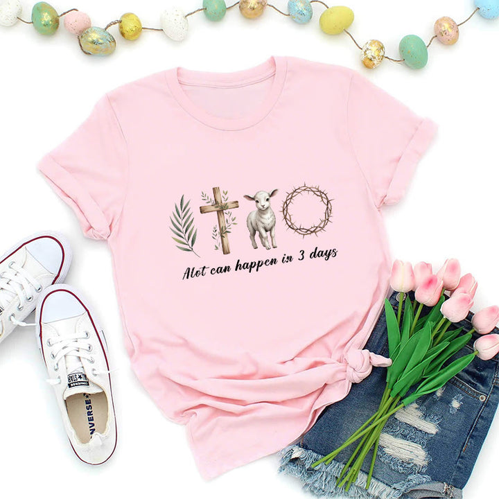 Christianartworkshop T-shirt premium « Résurrection en trois jours » - Rose - 2XL - image 8