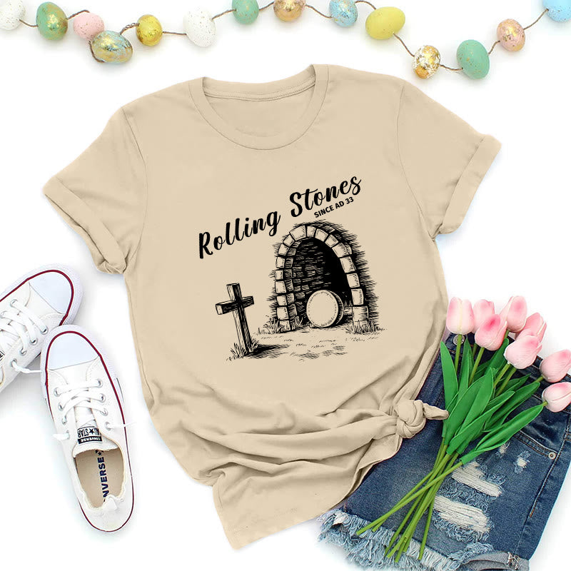 Christianartworkshop T-shirt premium Rolling Stones Resurrection - Beige - 2XL - image 0