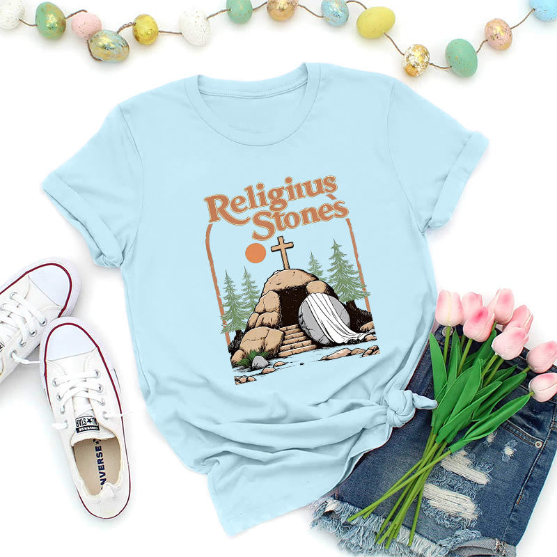 Christianartworkshop T-shirt style vintage avec pierres religieuses - Bleu - 2XL - image 1