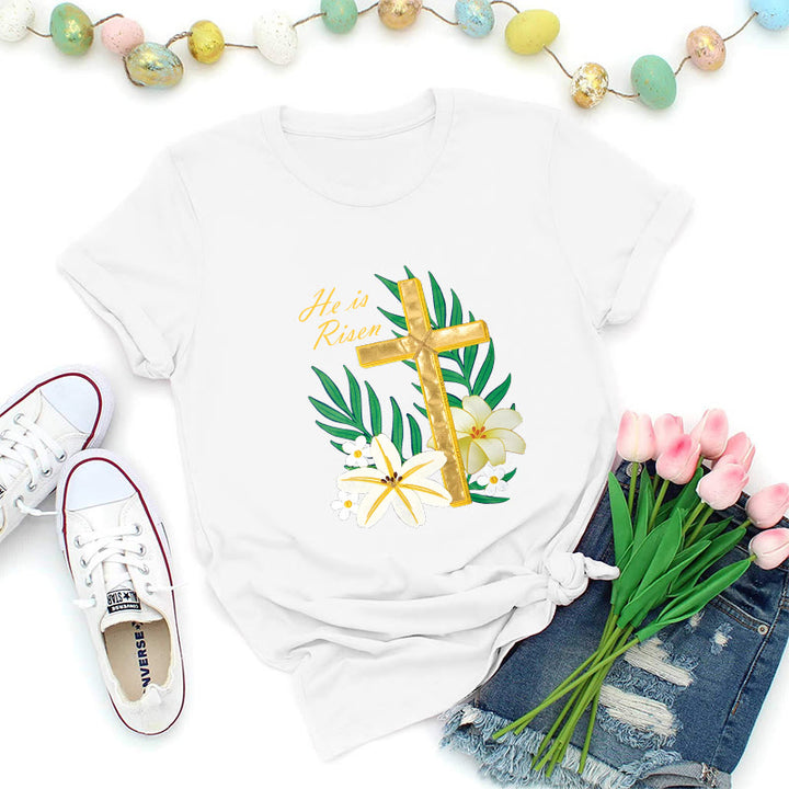 Christianartworkshop T-shirt Croix d'or Gloire de la Résurrection - Blanc - 2XL - image 6