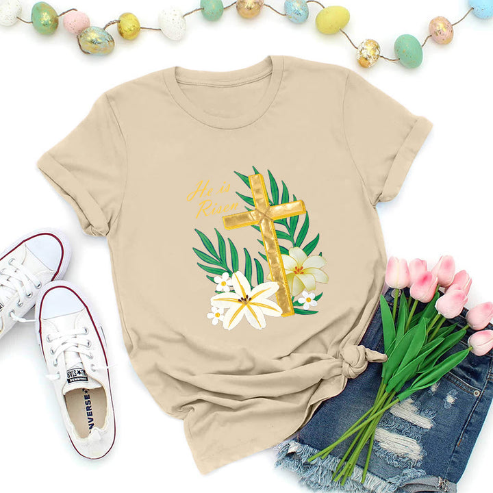 Christianartworkshop T-shirt Croix d'or Gloire de la Résurrection - Beige - 2XL - image 3