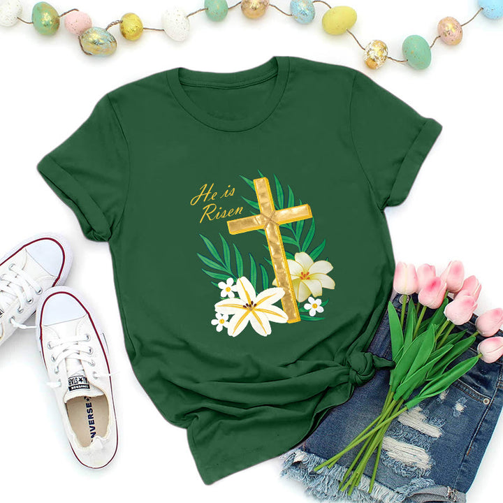 Christianartworkshop T-shirt Croix d'or Gloire de la Résurrection - Vert foncé - 2XL - image 8