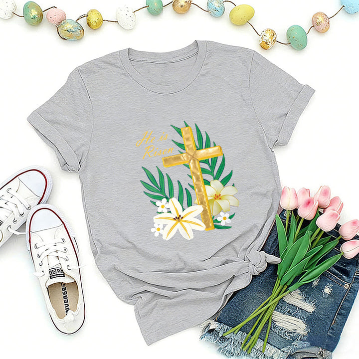Christianartworkshop T-shirt Croix d'or Gloire de la Résurrection - Gris - 2XL - image 5