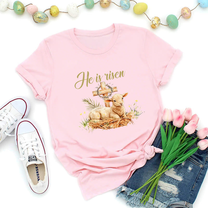 Christianartworkshop T-shirt de Pâques Agneau et Croix - Rose - 2XL - image 6