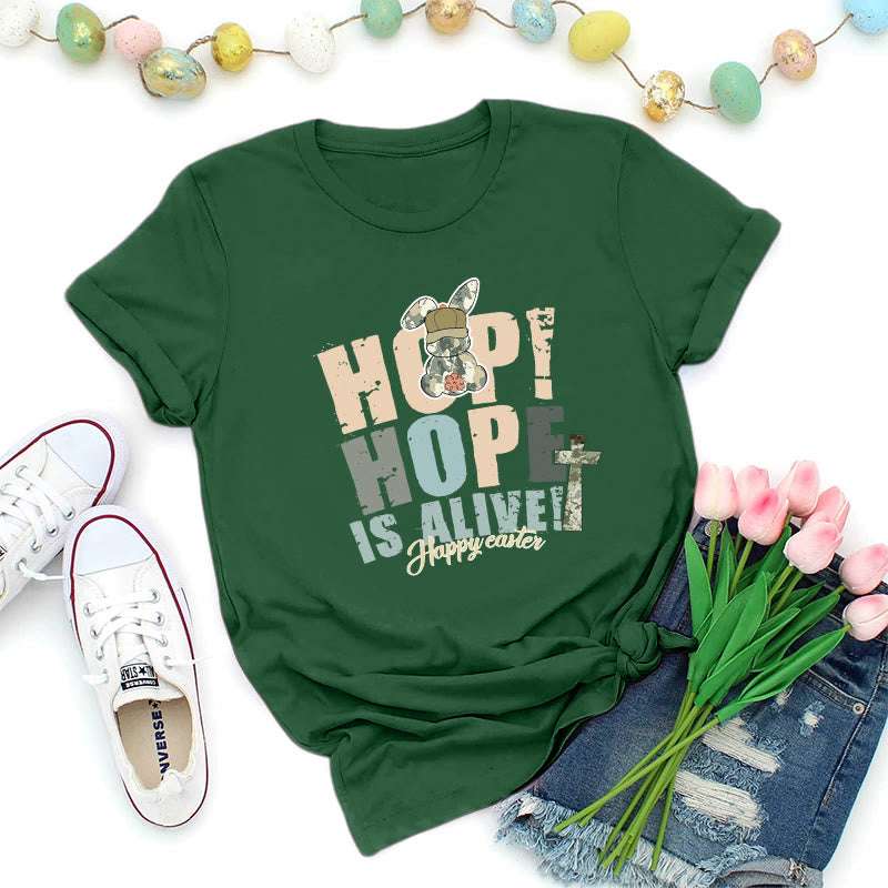 Christianartworkshop T-shirt premium de Pâques « L’espoir est vivant » - Vert foncé - 2XL - image 3
