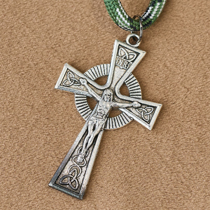 Christianartworkshop Chapelet de Pâques de poche en aventurine verte avec pendentif Saint Michel et croix celtique - image 5