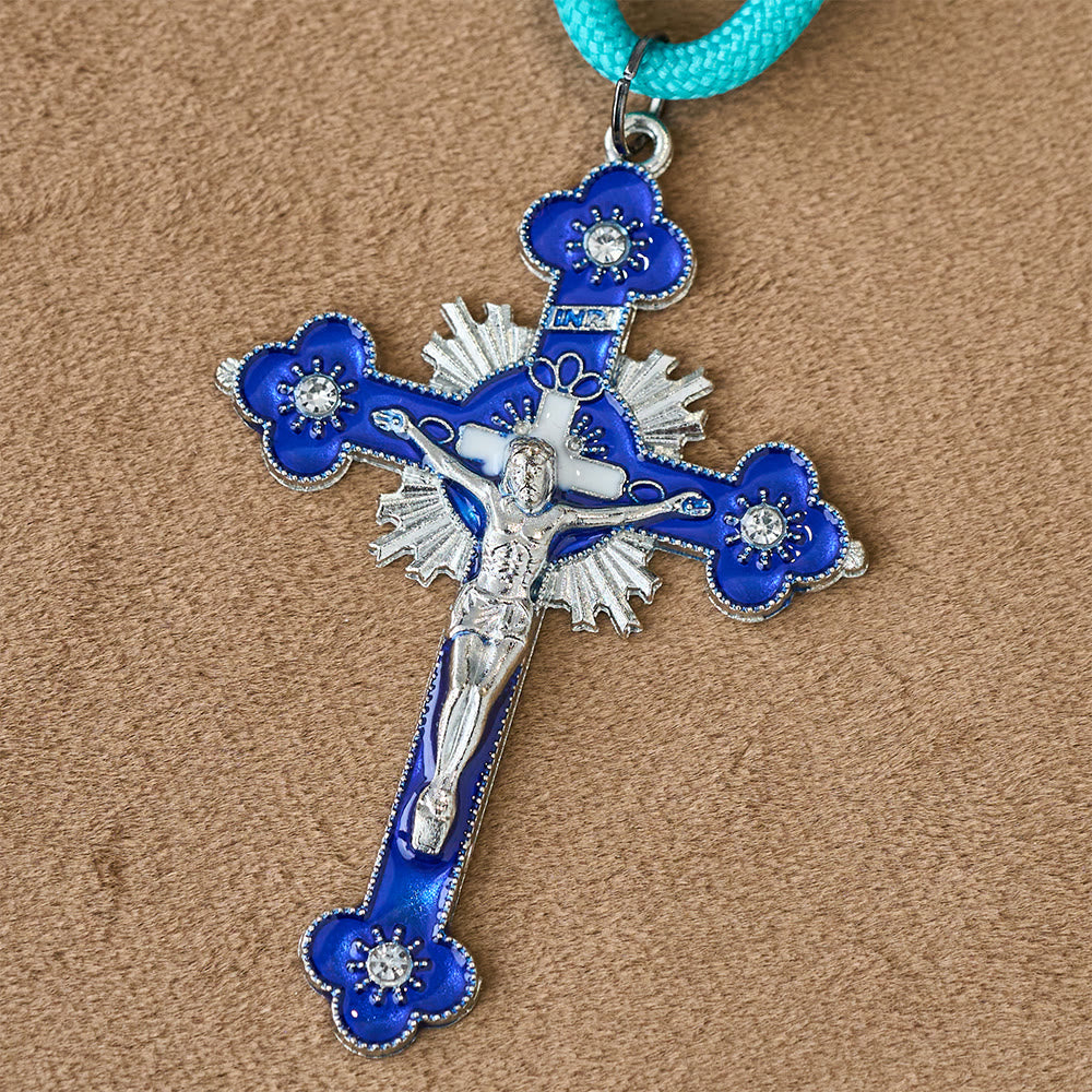 Christianartworkshop Chapelet de poche en paracorde lapis-lazuli avec saint Michel gardien - image 6