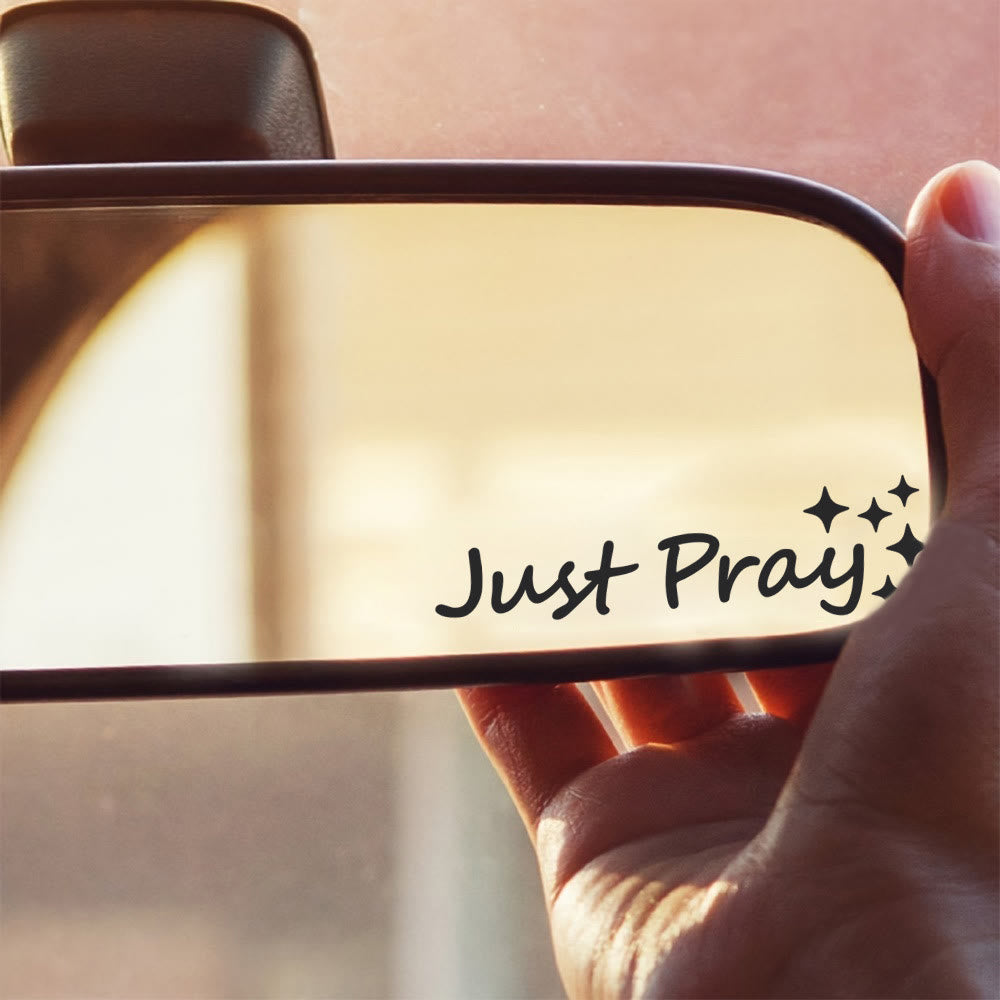 Christianartworkshop Autocollant « Just Pray Star Accent » pour voiture : un rappel quotidien de dévotion et de prière pour votre véhicule - Noir - Lot de 10 - image 0