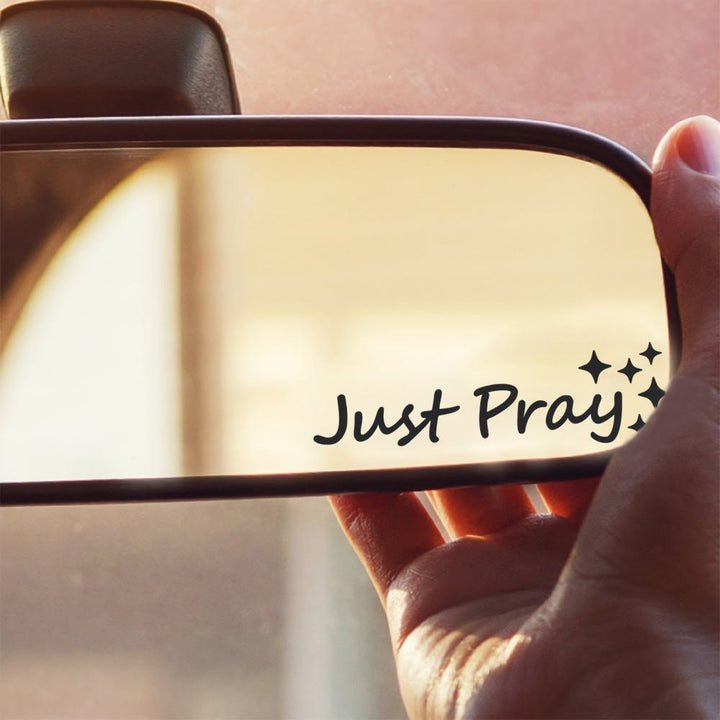 Christianartworkshop Autocollant « Just Pray Star Accent » pour voiture : un rappel quotidien de dévotion et de prière pour votre véhicule - Noir - Lot de 10 - image 0