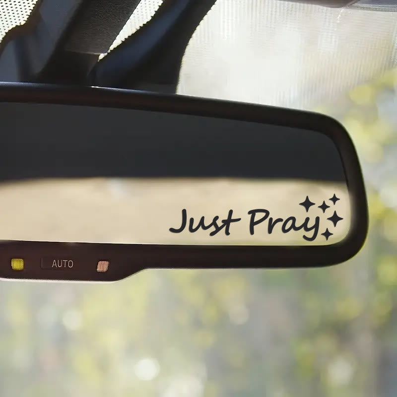 Christianartworkshop Autocollant « Just Pray Star Accent » pour voiture : un rappel quotidien de dévotion et de prière pour votre véhicule - image 1
