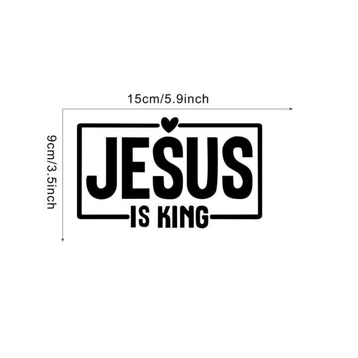 Christianartworkshop Autocollant de voiture « Jésus est roi » en forme de cœur : un symbole sacré de prière pour vos déplacements quotidiens. - image 13