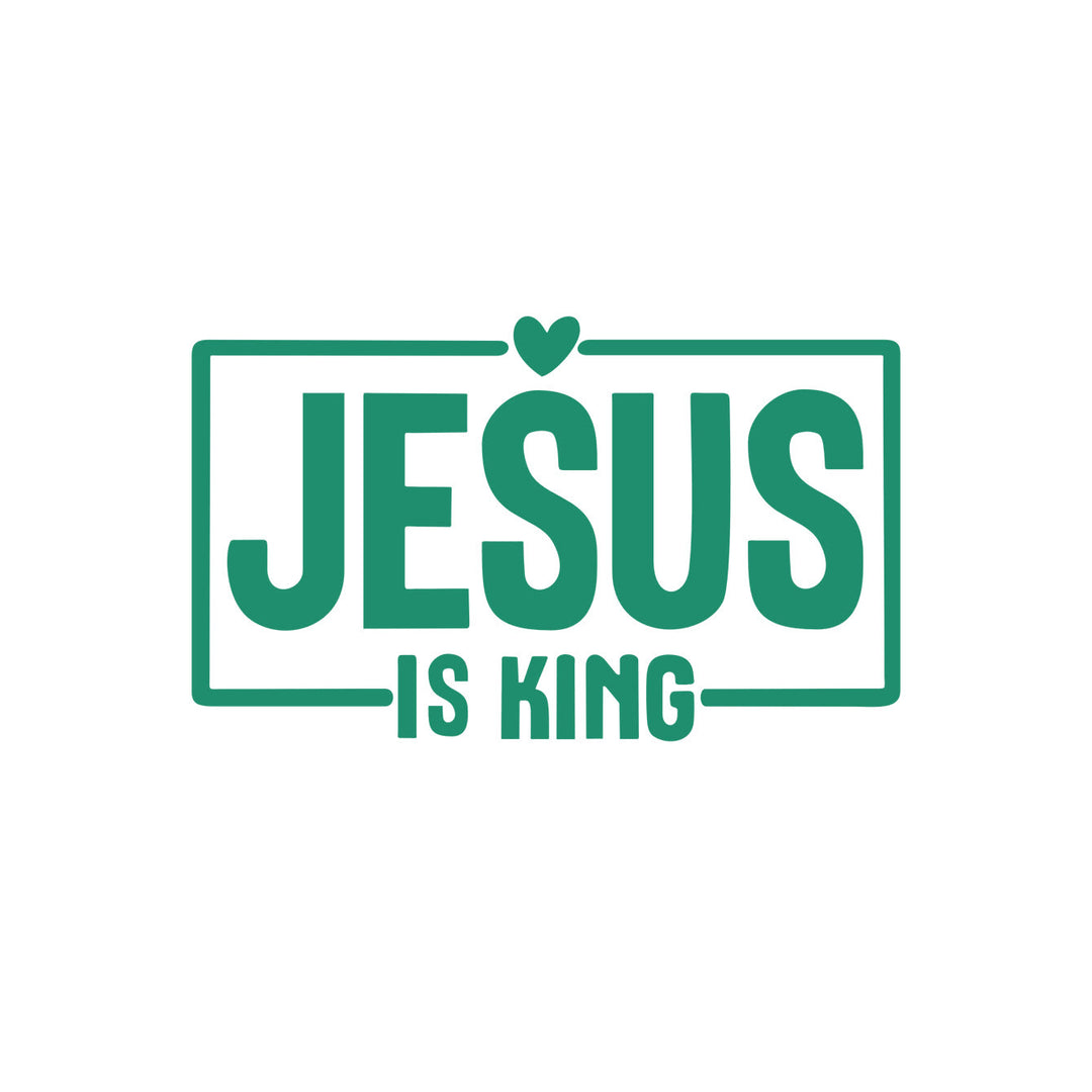 Christianartworkshop Autocollant de voiture « Jésus est roi » en forme de cœur : un symbole sacré de prière pour vos déplacements quotidiens. - Vert - Lot de 10 - image 9