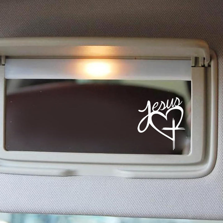 Christianartworkshop Autocollant de voiture avec cœur et croix de Jésus : une douce invitation à faire une pause et à prier - image 2