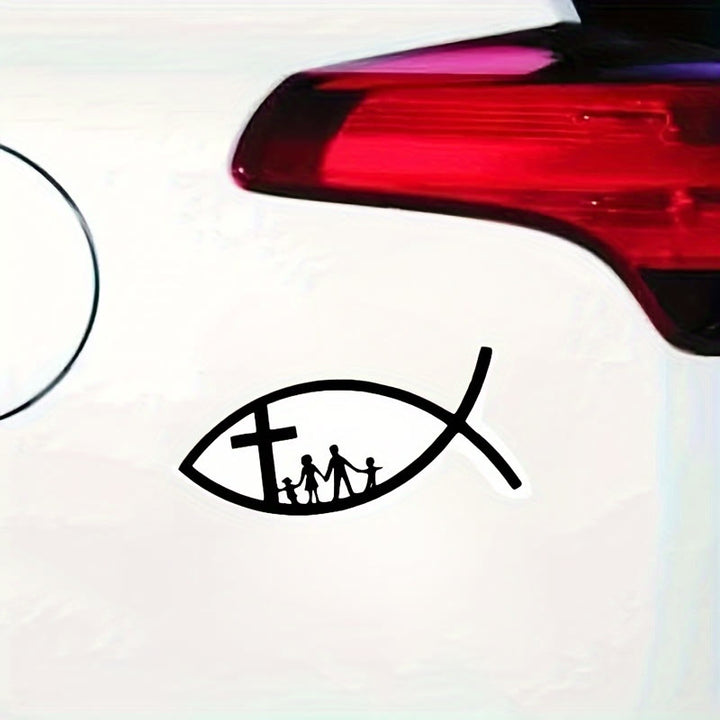 Christianartworkshop Emblème métallique Croix d'Ichthys pour voiture : un symbole de foi et de lien familial pour les véhicules - image 3