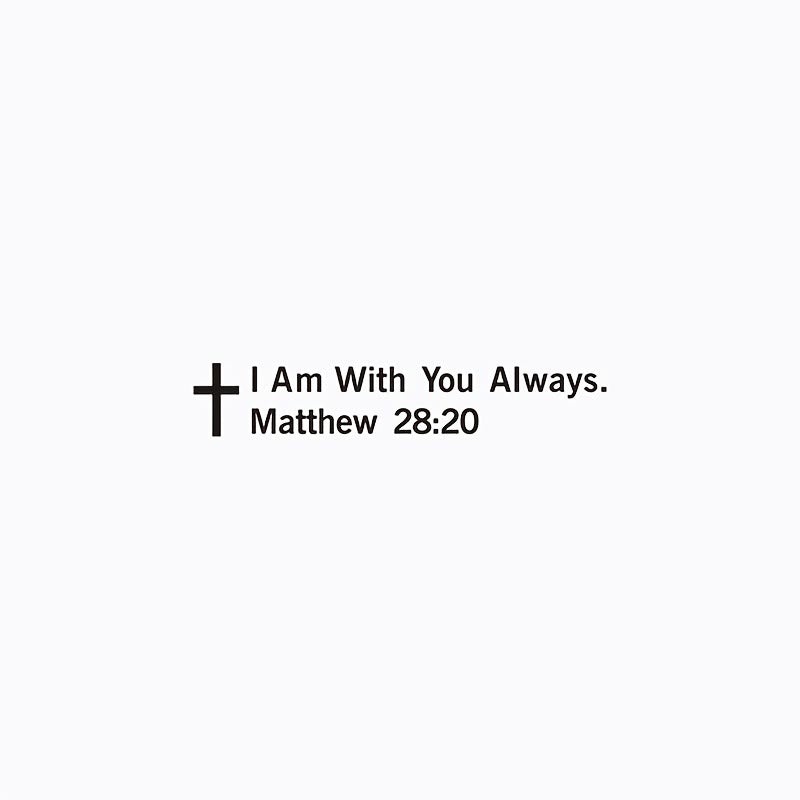 Christianartworkshop Autocollant de voiture Matthieu 28:20 « Je suis avec vous toujours » : Motif croix pour la décoration de véhicule fidèle - image 1