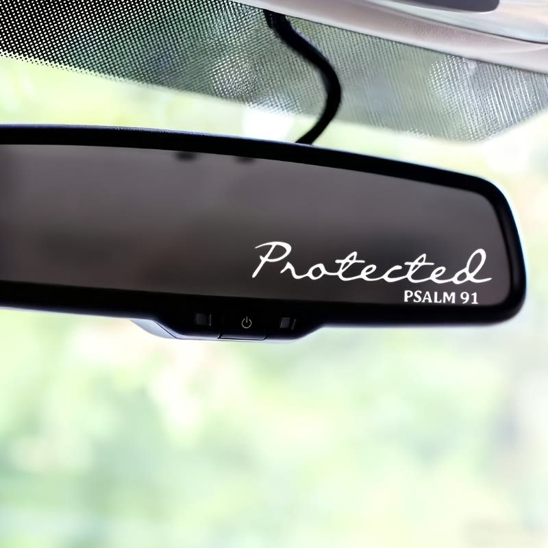 Autocollant de rétroviseur de voiture « Protection divine » (Psaume 91) de Christianartworkshop - Blanc - Lot de 10 - image 3