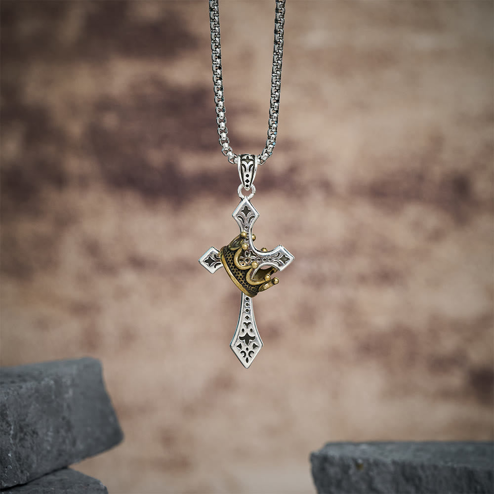 Christianartworkshop Collier Croix Couronne Bijou Religieux - Croix de la couronne - image 0