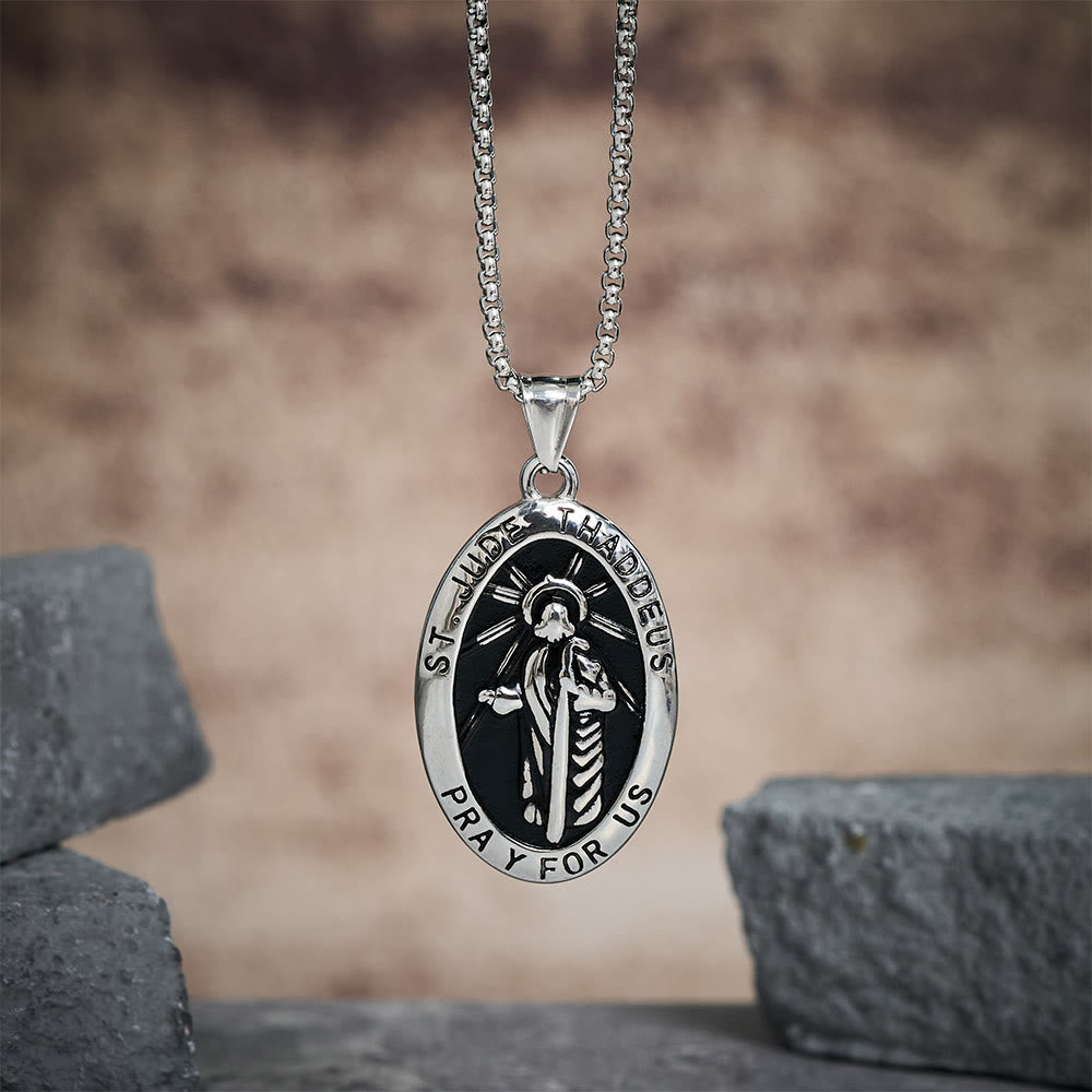Collier pendentif Saint Jude Thaddée de Christianartworkshop - Argent - image 6