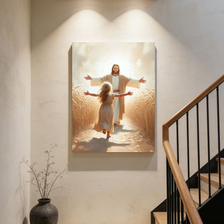 Christianartworkshop Affiches murales « Courir vers Jésus » : un symbole de l’amour divin inconditionnel - image 2