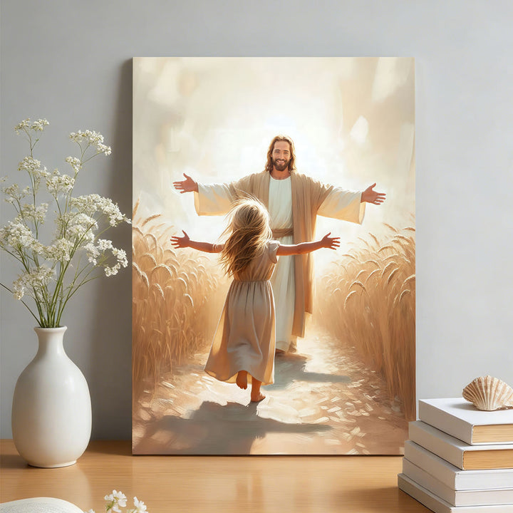 Christianartworkshop Affiches murales « Courir vers Jésus » : un symbole de l’amour divin inconditionnel - image 1