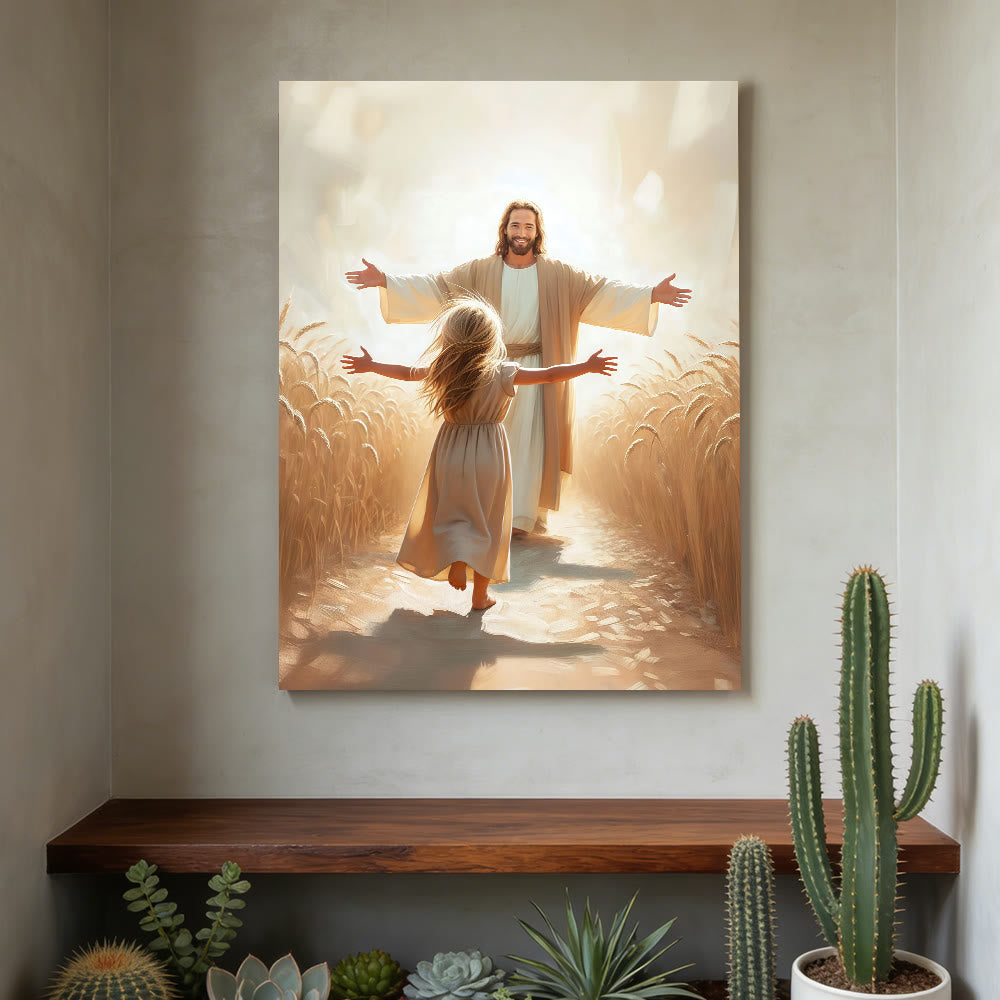 Christianartworkshop Affiches murales « Courir vers Jésus » : un symbole de l’amour divin inconditionnel - image 3