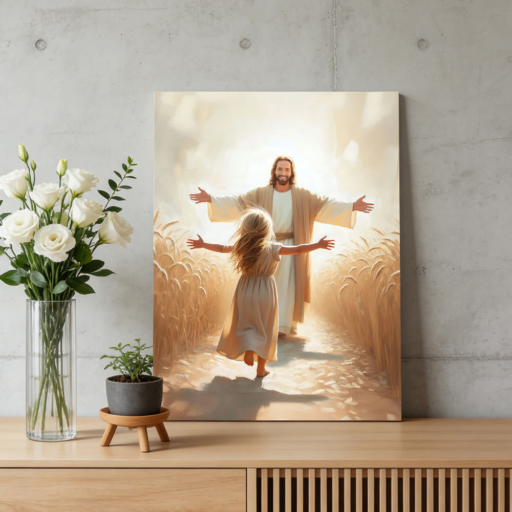 Christianartworkshop Affiches murales « Courir vers Jésus » : un symbole de l’amour divin inconditionnel - image 4