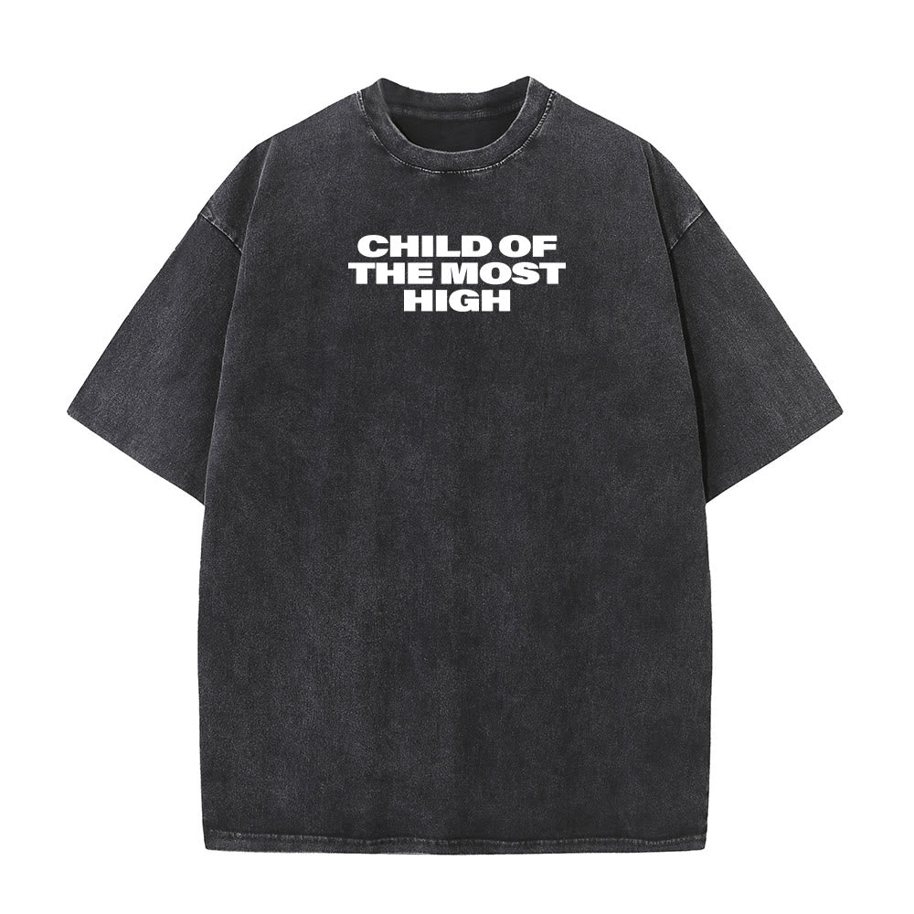 Christianartworkshop T-shirt unisexe délavé avec inscription « Enfant du Très-Haut » et croix en gras - image 10