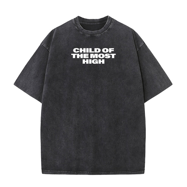 Christianartworkshop T-shirt unisexe délavé avec inscription « Enfant du Très-Haut » et croix en gras - image 10