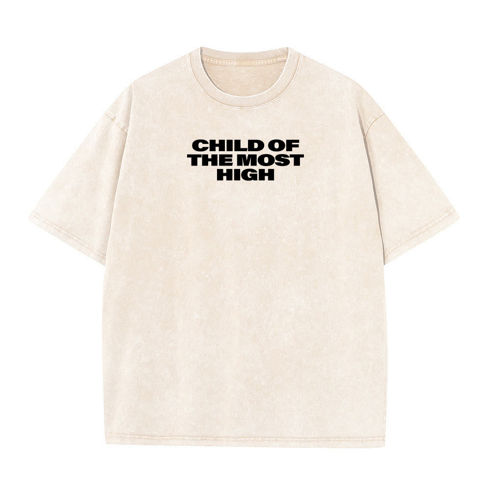 Christianartworkshop T-shirt unisexe délavé avec inscription « Enfant du Très-Haut » et croix en gras - image 23