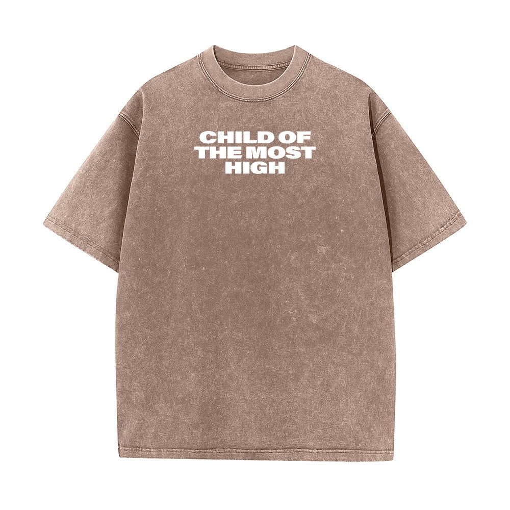 Christianartworkshop T-shirt unisexe délavé avec inscription « Enfant du Très-Haut » et croix en gras - image 20