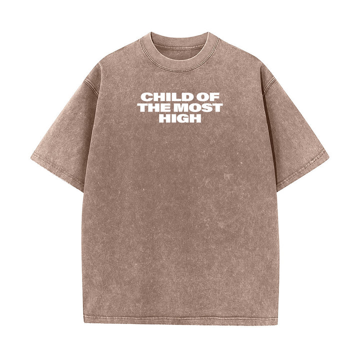 Christianartworkshop T-shirt unisexe délavé avec inscription « Enfant du Très-Haut » et croix en gras - image 20