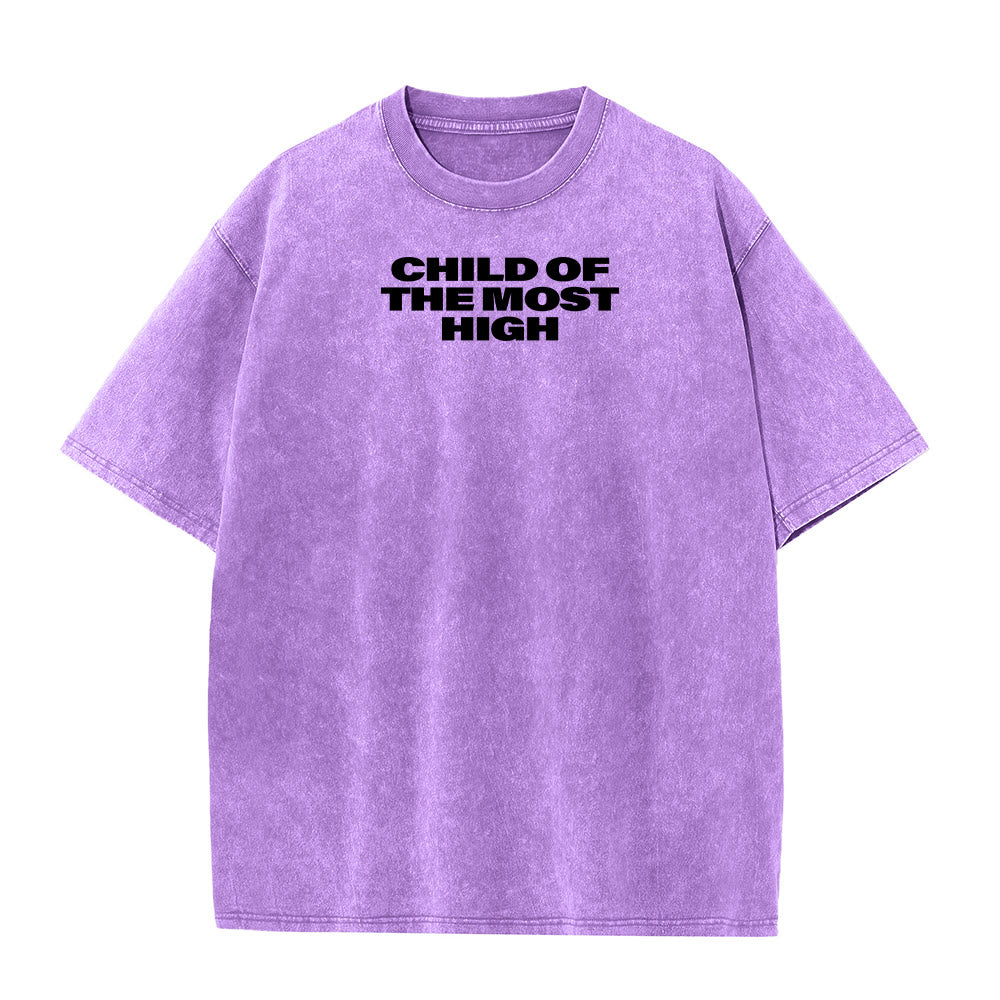 Christianartworkshop T-shirt unisexe délavé avec inscription « Enfant du Très-Haut » et croix en gras - image 30