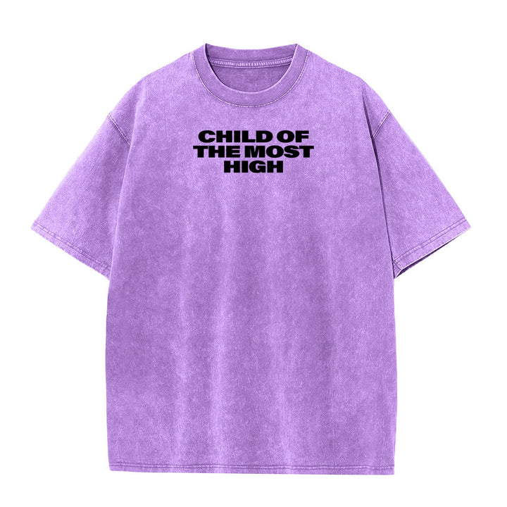Christianartworkshop T-shirt unisexe délavé avec inscription « Enfant du Très-Haut » et croix en gras - image 30