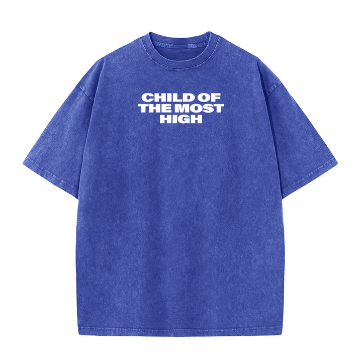 Christianartworkshop T-shirt unisexe délavé avec inscription « Enfant du Très-Haut » et croix en gras - image 4
